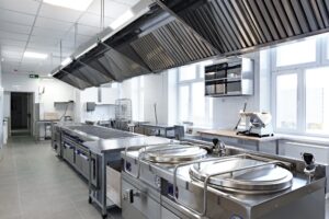 modern commercial kitchen featuring stainless steel equipment ample workspace
